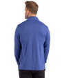 Seattle Sounders FC Cutter & Buck Forge Recycled Four-Way Stretch Mens Quarter Zip Pullover Tour Blue Heather Back