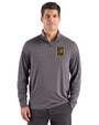 LAFC Cutter & Buck Forge Recycled Four-Way Stretch Mens Quarter Zip Pullover Dark Black Heather Front