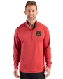 Atlanta United FC - Cutter & Buck Forge Recycled Four-Way Stretch Mens Quarter Zip Pullover Cardinal Red Heather Front