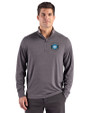 Charlotte FC Cutter & Buck Forge Recycled Four-Way Stretch Mens Quarter Zip Pullover Dark Black Heather Front