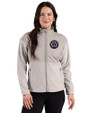 Philadelphia Union Cutter & Buck Hunts Point Recycled Fleece Womens Hybrid Full Zip Jacket Polished Medium Gray Front