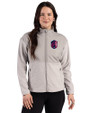St. Louis City SC Cutter & Buck Hunts Point Recycled Fleece Womens Hybrid Full Zip Jacket Polished Medium Gray Front