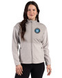 Charlotte FC Cutter & Buck Hunts Point Recycled Fleece Womens Hybrid Full Zip Jacket Polished Medium Gray Front