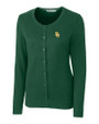 Baylor Bears Cutter & Buck Womens Lakemont Cardigan Sweater Hunter Green Mannequin
