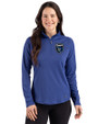 San Jose Earthquakes Cutter & Buck Prospect Recycled Featherlight Stretch Womens Quarter Zip Tour Blue Front