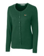 Miami Hurricanes Cutter & Buck Womens Lakemont Cardigan Sweater Hunter Green Mannequin
