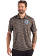Chicago Fire FC Cutter & Buck Coastline Recycled Double Peached Camo Print Mens Polo Elemental Grey Front