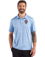 Colorado Rapids Cutter & Buck Coastline Recycled Double Peached Camo Print Mens Polo Atlas Light Blue Front