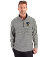 LA Galaxy Cutter & Buck Forge Recycled Double Stripe Four-Way Stretch Mens Quarter Zip Pullover Black/White Front