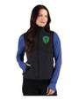Seattle Sounders FC Cutter & Buck Hunts Point Recycled Fleece Womens Hybrid Full Zip Vest Black Front