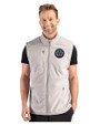 Philadelphia Union Cutter & Buck Hunts Point Recycled Fleece Mens Hybrid Full Zip Vest Polished Medium Gray Front