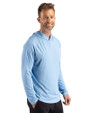 Colorado Rapids Cutter & Buck Prospect Recycled Featherlight Stretch Mens Hooded Pullover Atlas Light Blue Side