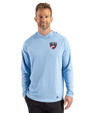 FC Dallas Cutter & Buck Prospect Recycled Featherlight Stretch Mens Hooded Pullover Atlas Light Blue Front