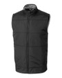 Cutter & Buck Stealth Recycled Hybrid Quilted Mens Big & Tall Windbreaker Vest Black Mannequin
