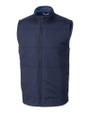 Cutter & Buck Stealth Recycled Hybrid Quilted Mens Big & Tall Windbreaker Vest Liberty Navy Mannequin