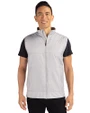 Cutter & Buck Stealth Recycled Hybrid Quilted Mens Big & Tall Windbreaker Vest Polished Medium Gray Front