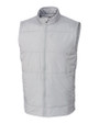 Cutter & Buck Stealth Recycled Hybrid Quilted Mens Big & Tall Windbreaker Vest Polished Medium Gray Mannequin