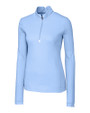 Cutter & Buck Traverse Recycled Stretch Womens Quarter Zip Atlas Light Blue Mannequin
