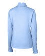 Cutter & Buck Traverse Recycled Smooth Stretch Womens Quarter Zip Pullover Atlas Light Blue Mannequin Back