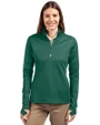 Cutter & Buck Traverse Recycled Stretch Womens Quarter Zip Hunter Green Front