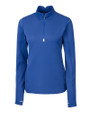 Cutter & Buck Traverse Recycled Smooth Stretch Womens Quarter Zip Pullover Tour Blue Mannequin