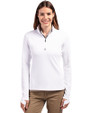 Cutter & Buck Traverse Recycled Stretch Womens Quarter Zip White Front