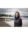 Cutter & Buck Rainier Recycled Insulated Puffer Womens Full Zip Vest Anthracite Melange Lifestyle 2