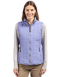 Cutter & Buck Rainier Recycled Insulated Puffer Womens Full Zip Vest Hyacinth Melange Front
