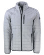 Cutter & Buck Rainier Recycled Insulated Puffer Mens Big & Tall Full Zip Jacket Polished Medium Gray Mannequin