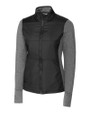 Cutter & Buck Stealth Recycled Hybrid Quilted Womens Windbreaker Jacket Black Mannequin