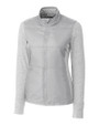 Cutter & Buck Stealth Recycled Hybrid Quilted Womens Windbreaker Jacket Polished Medium Gray Mannequin