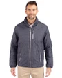 Cutter & Buck Rainier Recycled Insulated Puffer Mens Full Zip Jacket Anthracite Melange Front
