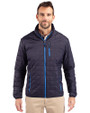 Cutter & Buck Rainier Recycled Insulated Puffer Mens Full Zip Jacket Dark Navy Front