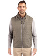 Cutter & Buck Rainier Recycled Insulated Puffer Mens Full Zip Vest Poplar Melange Front