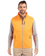 Cutter & Buck Rainier Recycled Insulated Puffer Mens Full Zip Vest Satsuma Front
