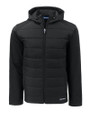 Cutter & Buck Evoke Epic Versatility Recycled Hybrid Softshell Mens Full Zip Hooded Jacket Black Mannequin