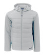 Cutter & Buck Evoke Epic Versatility Recycled Hybrid Softshell Mens Full Zip Hooded Jacket CONCRETE Mannequin