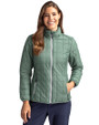 Cutter & Buck Rainier Recycled Insulated Puffer Womens Full Zip Jacket Hunter Melange Front