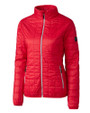 Cutter & Buck Rainier Recycled Insulated Puffer Womens Full Zip Jacket Red Mannequin