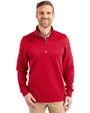 Cutter & Buck Traverse Recycled Stretch Mens Quarter Zip Red Front