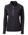 Cutter & Buck Adapt Recycled Soft Knit Stretch Womens Half Zip Pullover Black/College Purple Mannequin