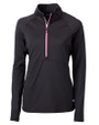 Cutter & Buck Adapt Recycled Soft Knit Stretch Womens Half Zip Pullover Black/Gelato Mannequin