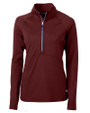 Cutter & Buck Adapt Recycled Soft Knit Stretch Womens Half Zip Pullover Bordeaux Mannequin
