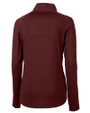 Cutter & Buck Adapt Recycled Soft Knit Stretch Womens Half Zip Pullover Bordeaux Mannequin Back