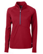 Cutter & Buck Adapt Recycled Soft Knit Stretch Womens Half Zip Pullover Cardinal Red Mannequin