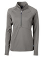 Cutter & Buck Adapt Recycled Soft Knit Stretch Womens Half Zip Pullover Elemental Grey Mannequin