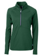 Cutter & Buck Adapt Recycled Soft Knit Stretch Womens Half Zip Pullover Hunter Green Mannequin