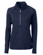 Cutter & Buck Adapt Recycled Soft Knit Stretch Womens Half Zip Pullover Navy Blue Mannequin