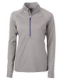 Cutter & Buck Adapt Recycled Soft Knit Stretch Womens Half Zip Pullover Polished Medium Gray Mannequin