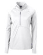 Cutter & Buck Adapt Recycled Soft Knit Stretch Womens Half Zip Pullover White Mannequin